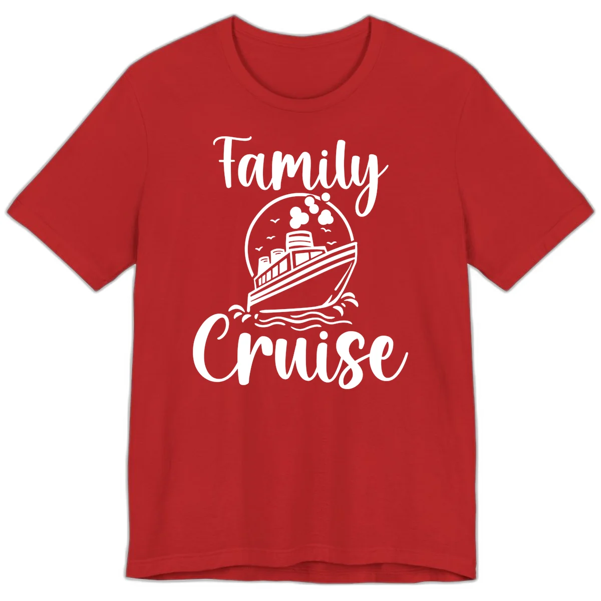 Family Cruise Adventure Ship Premium T-Shirt in Red