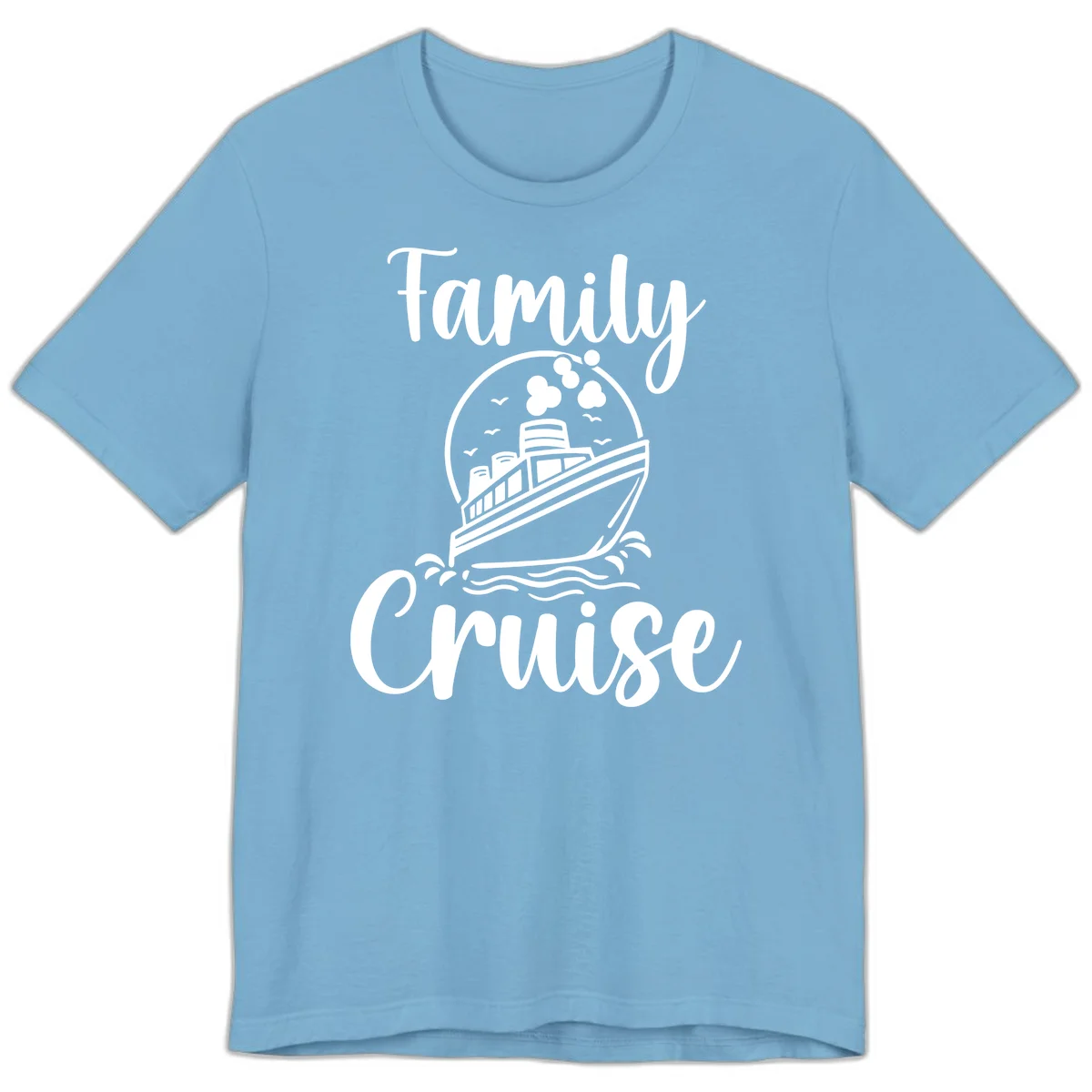 Family Cruise Adventure Ship Premium T-Shirt in Ocean Blue