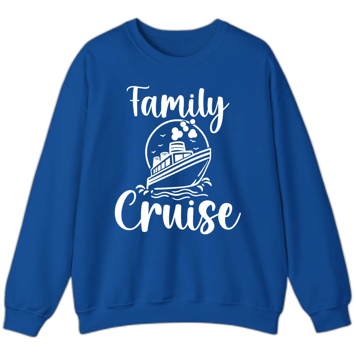 Family Cruise Adventure Ship Crewneck Sweatshirt in Royal