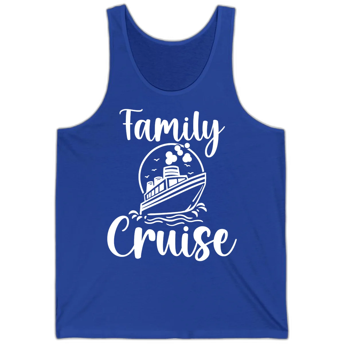 Family Cruise Adventure Ship Unisex Tank Top in True Royal