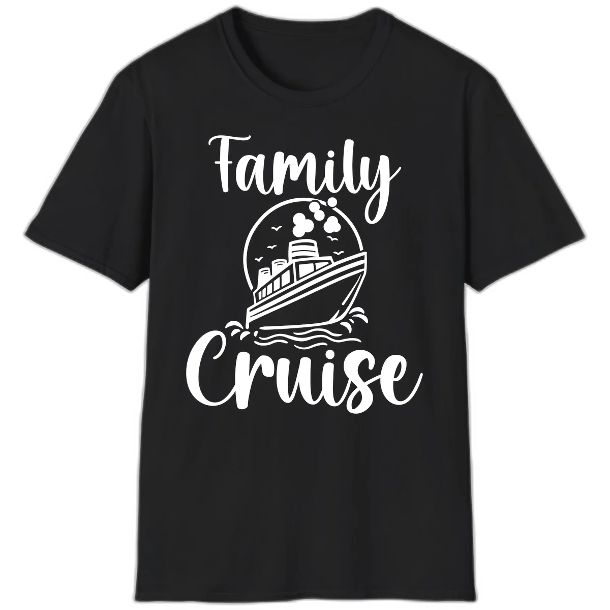 Family Cruise Adventure Ship Classic T-Shirt in Black