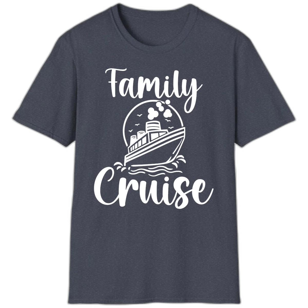 Family Cruise Adventure Ship Classic T-Shirt in Heather Navy
