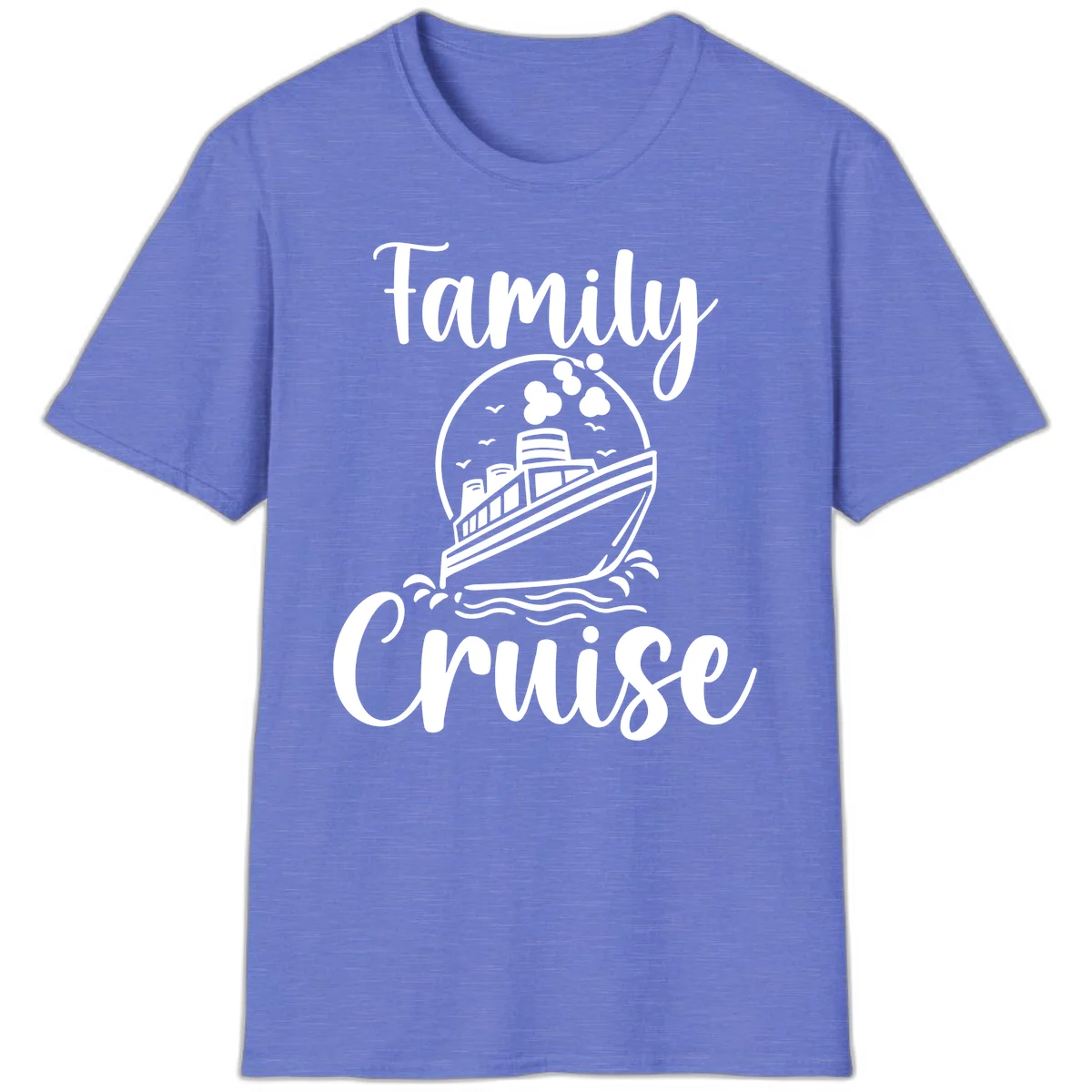 Family Cruise Adventure Ship Classic T-Shirt in Heather Royal