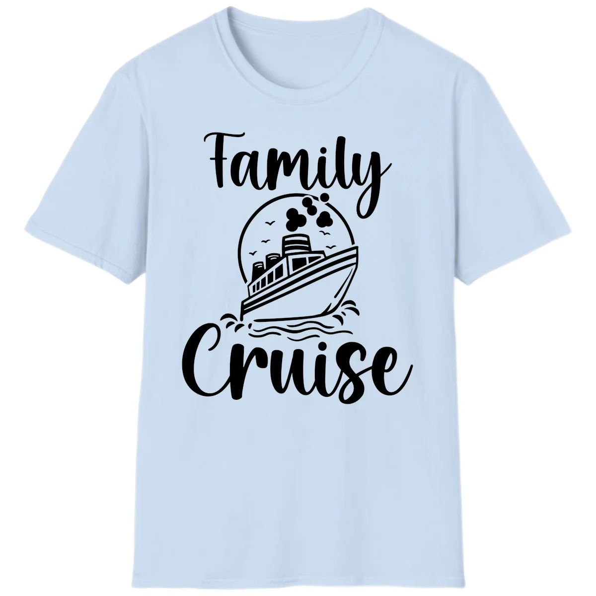Family Cruise Adventure Ship Classic T-Shirt in Light Blue