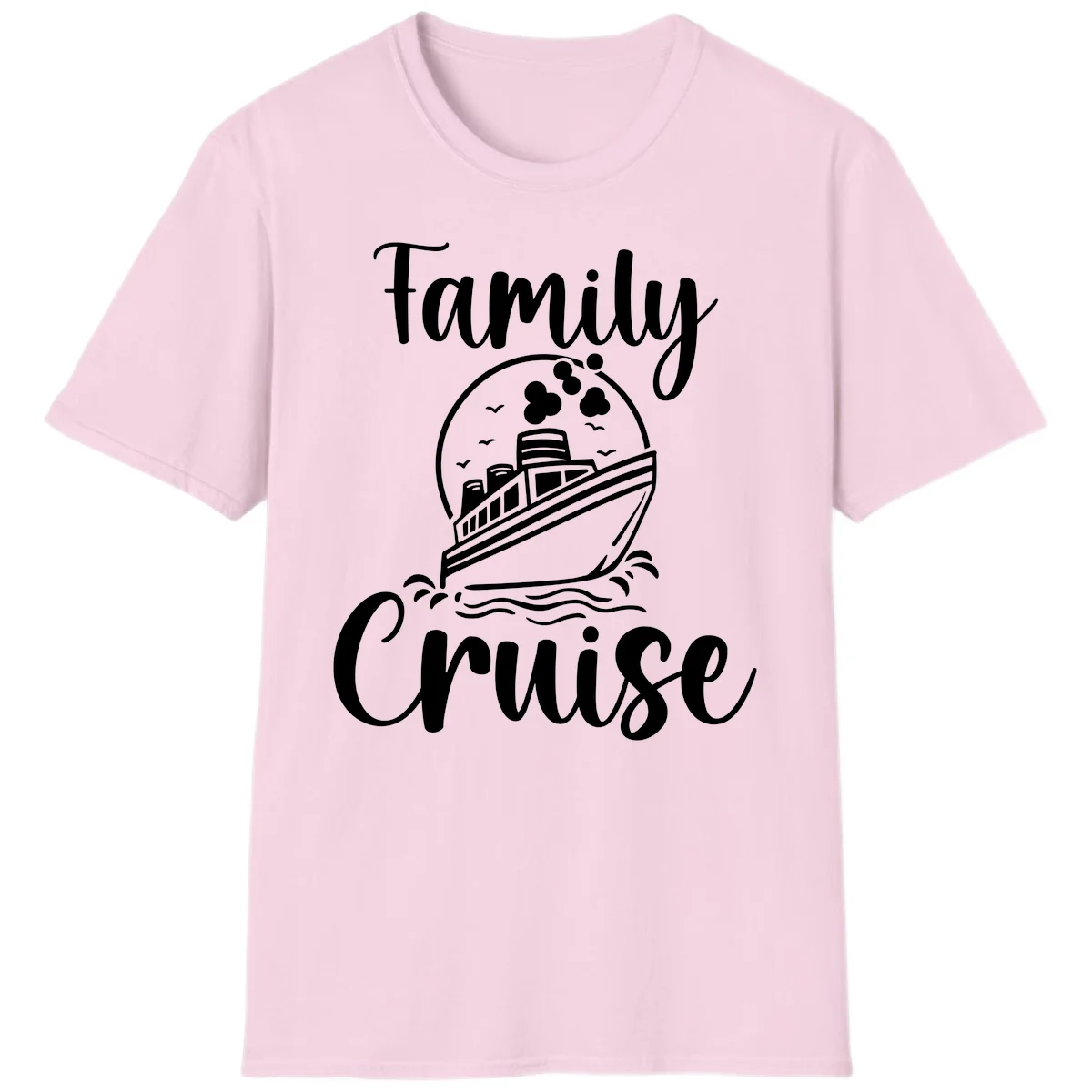 Family Cruise Adventure Ship Classic T-Shirt in Light Pink