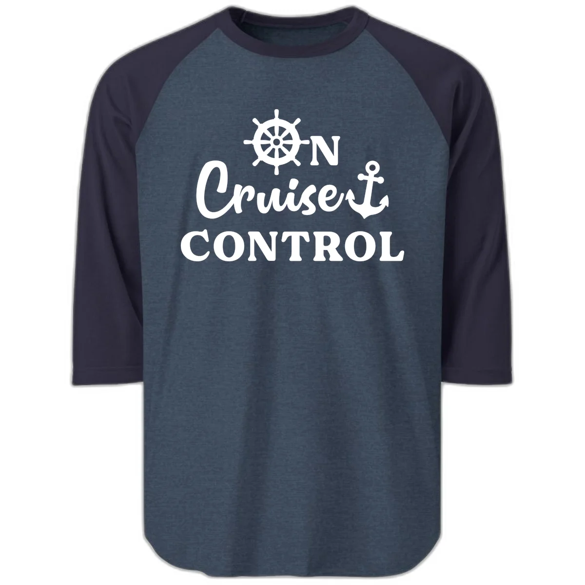 On Cruiset Control Raglan 3/4 in Heather Denim Navy