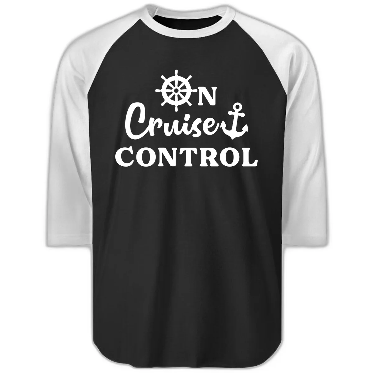 On Cruiset Control Raglan 3/4 in Black White