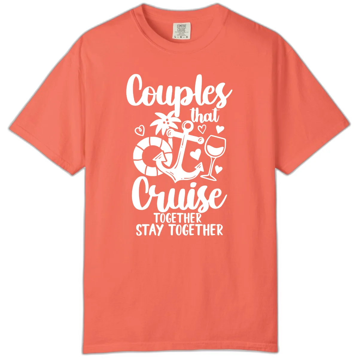 Couples That Cruise Together Comfort Color in Bright Salmon