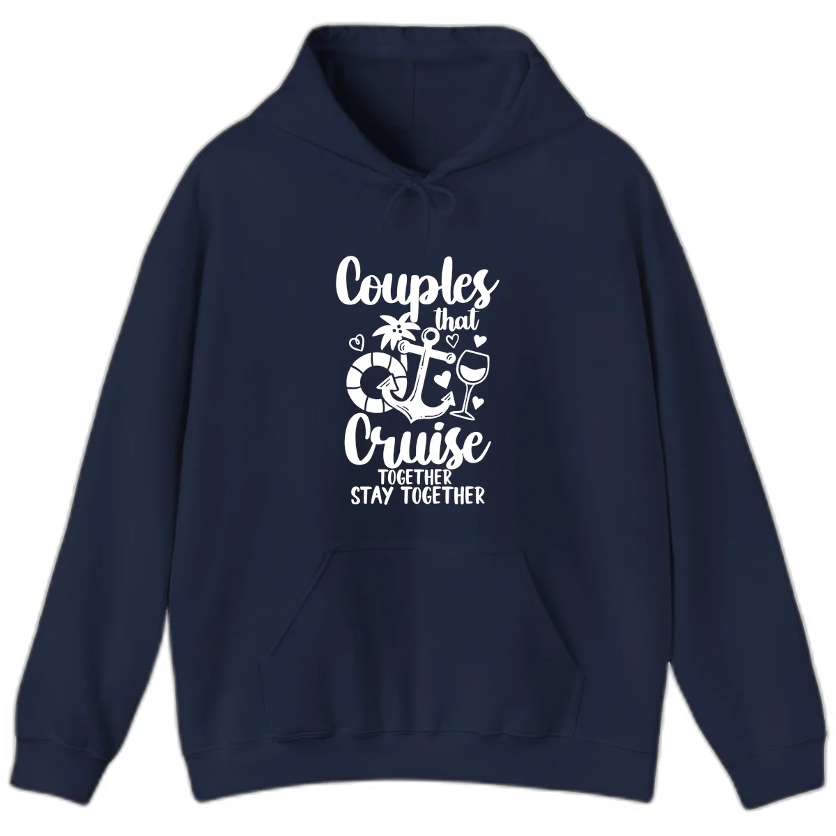 Couples That Cruise Together Hoodie in Navy