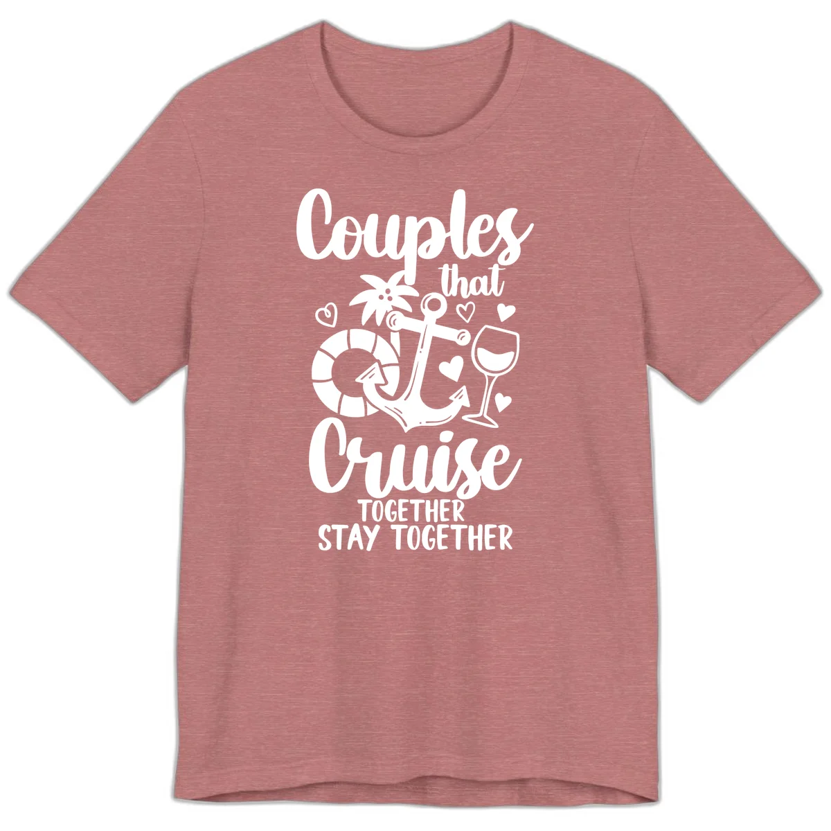 Couples That Cruise Together Premium T-Shirt in Heather Mauve