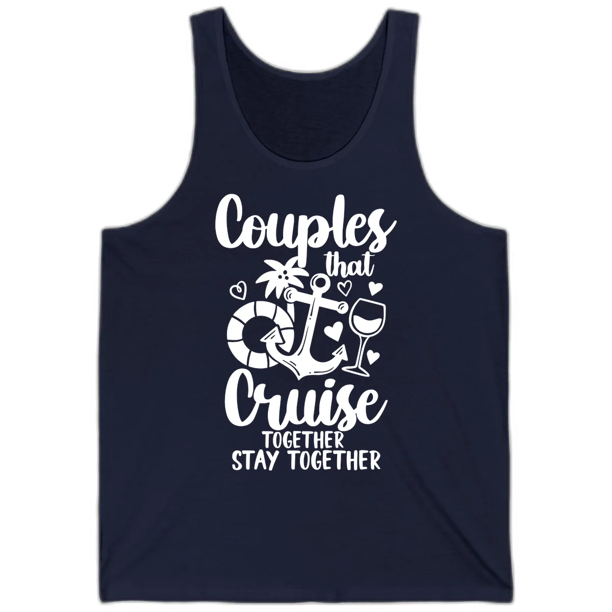 Couples That Cruise Together Tank in Navy