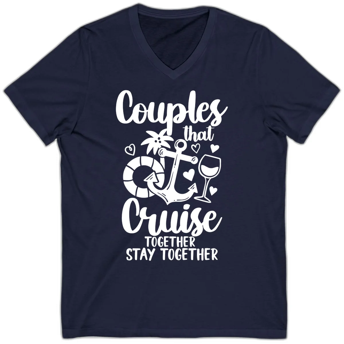 Couples That Cruise Together V-Neck in Navy
