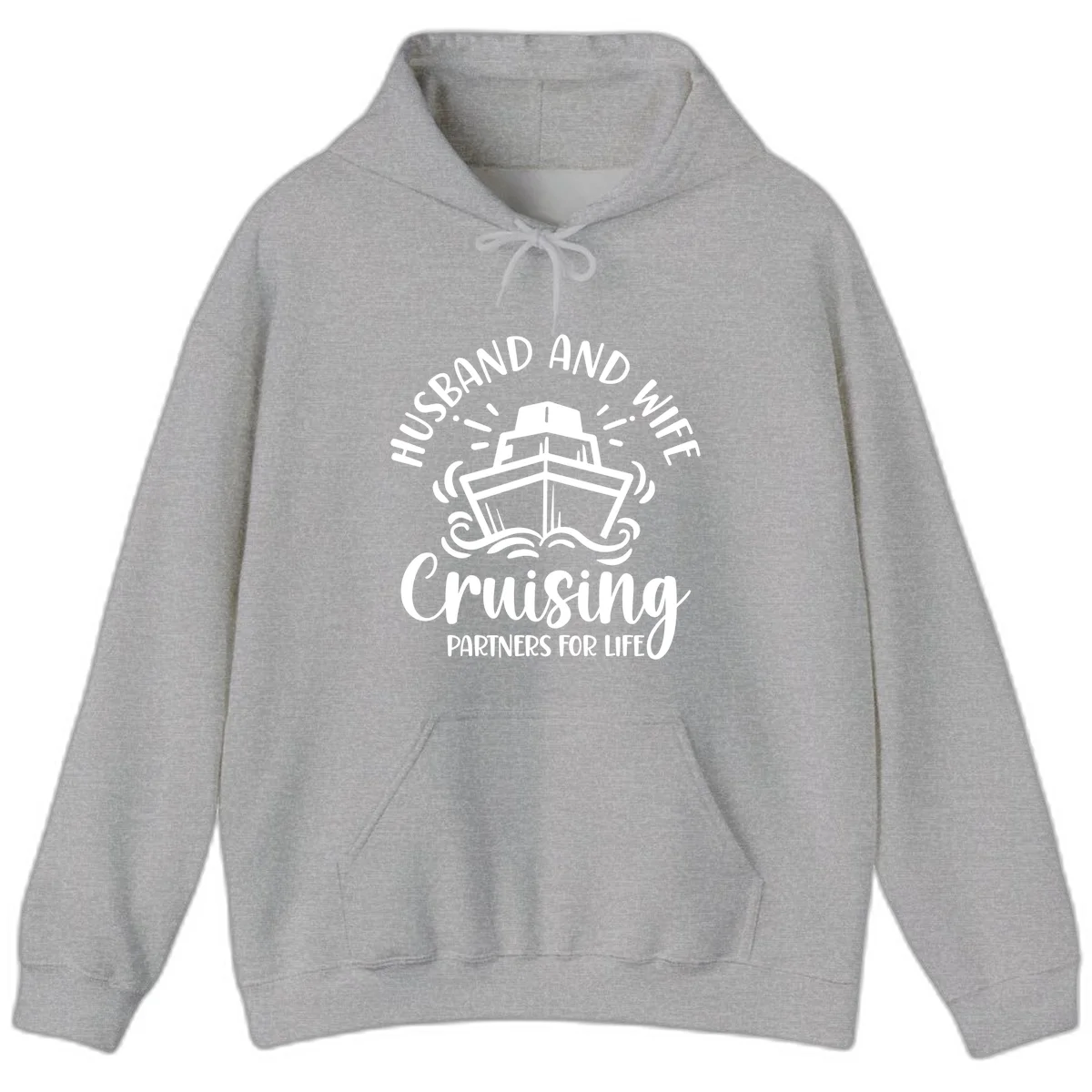 Husband And Wife Cruising Partners Hoodie in Sport Grey