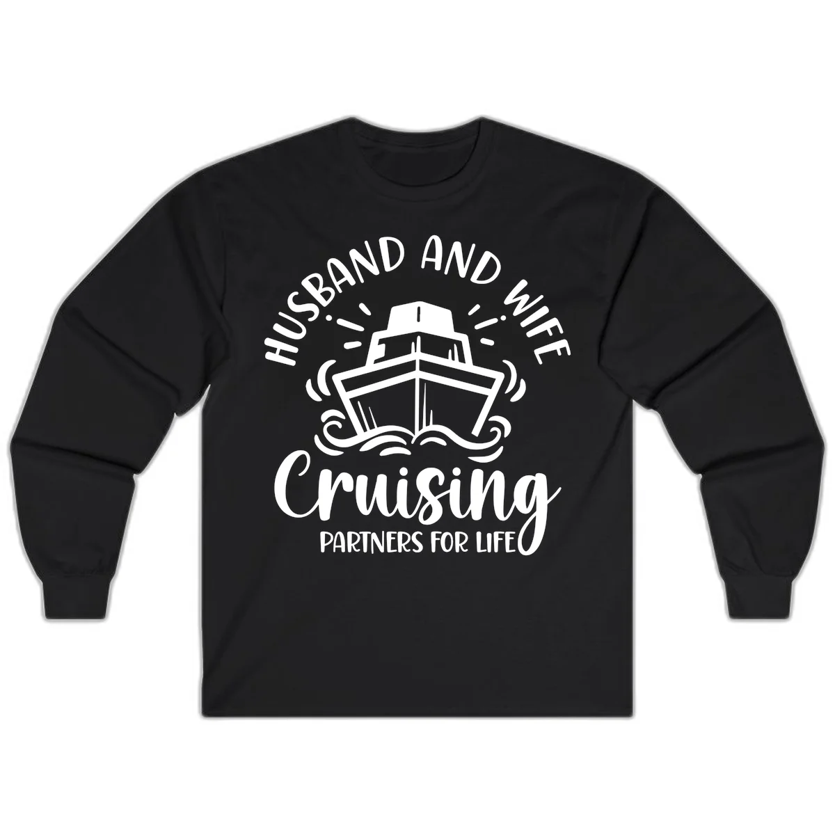 Husband And Wife Cruising Partners Long Sleeve in Black