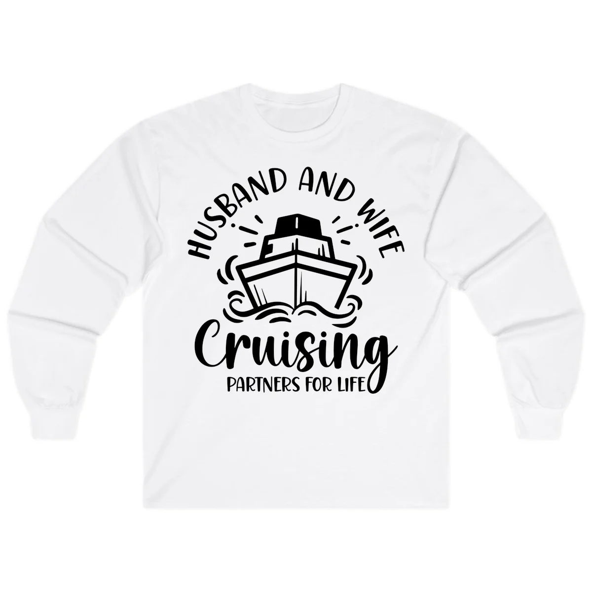 Husband And Wife Cruising Partners Long Sleeve in White