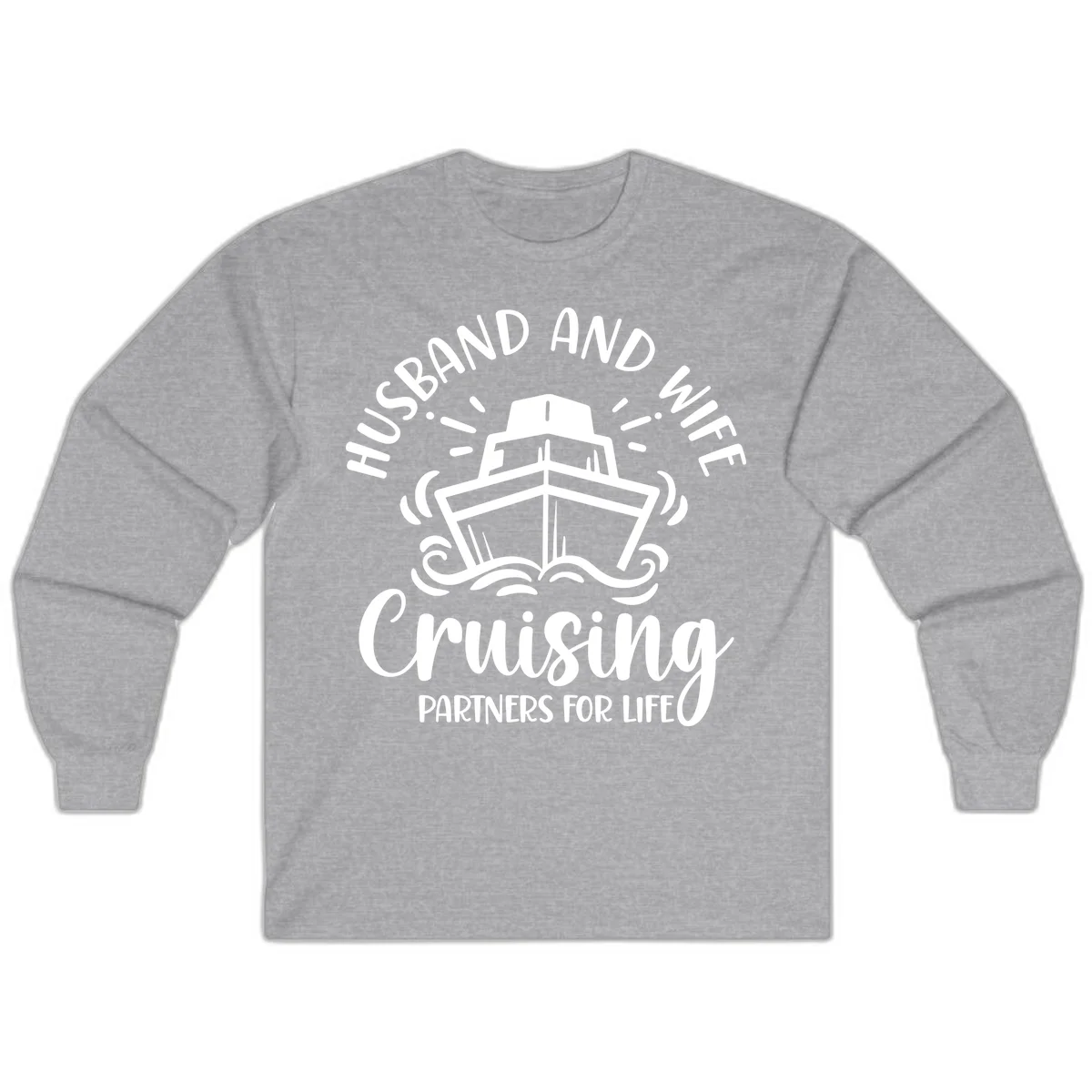 Husband And Wife Cruising Partners Long Sleeve in Sport Grey