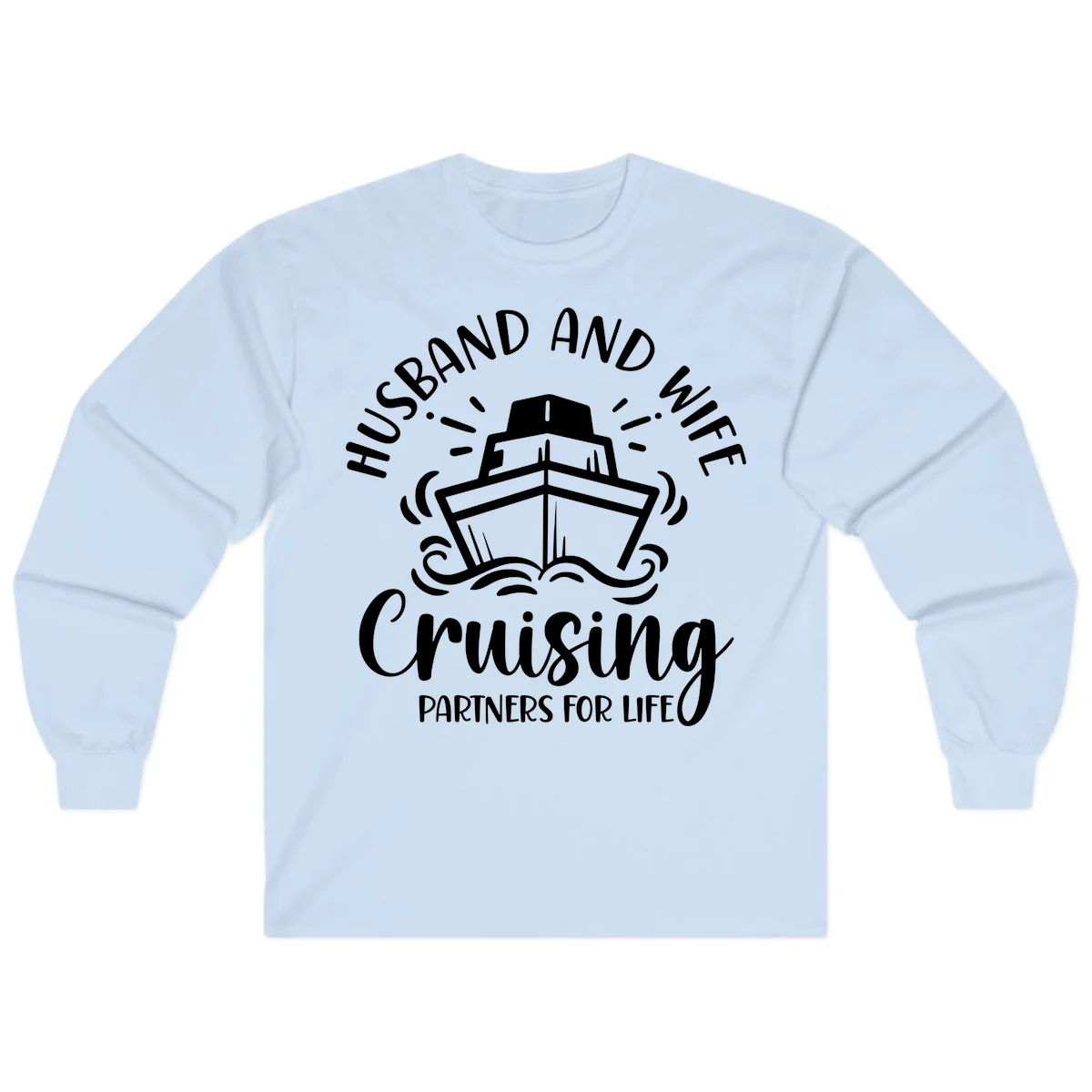 Husband And Wife Cruising Partners Long Sleeve in Light Blue