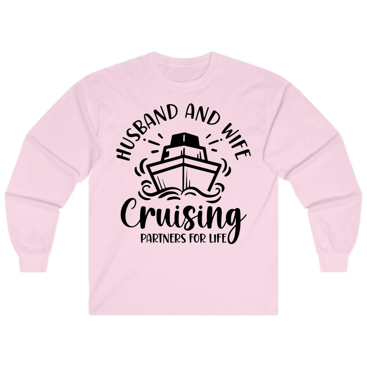 Husband And Wife Cruising Partners Long Sleeve in Light Pink