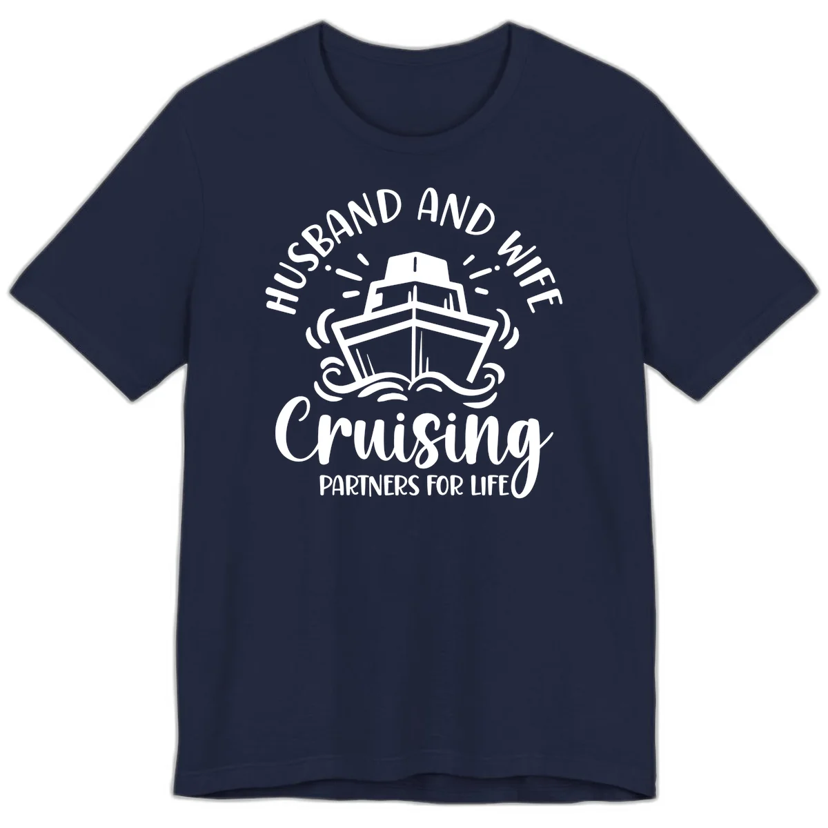 Husband And Wife Cruising Partners Premium T-Shirt in Navy