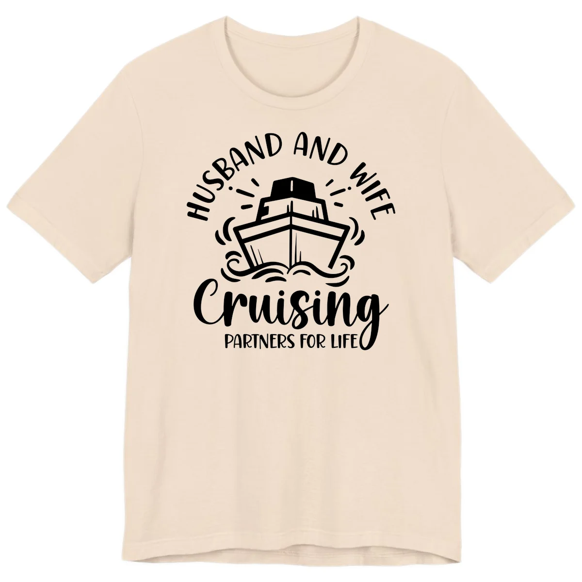 Husband And Wife Cruising Partners Premium T-Shirt in Soft Cream