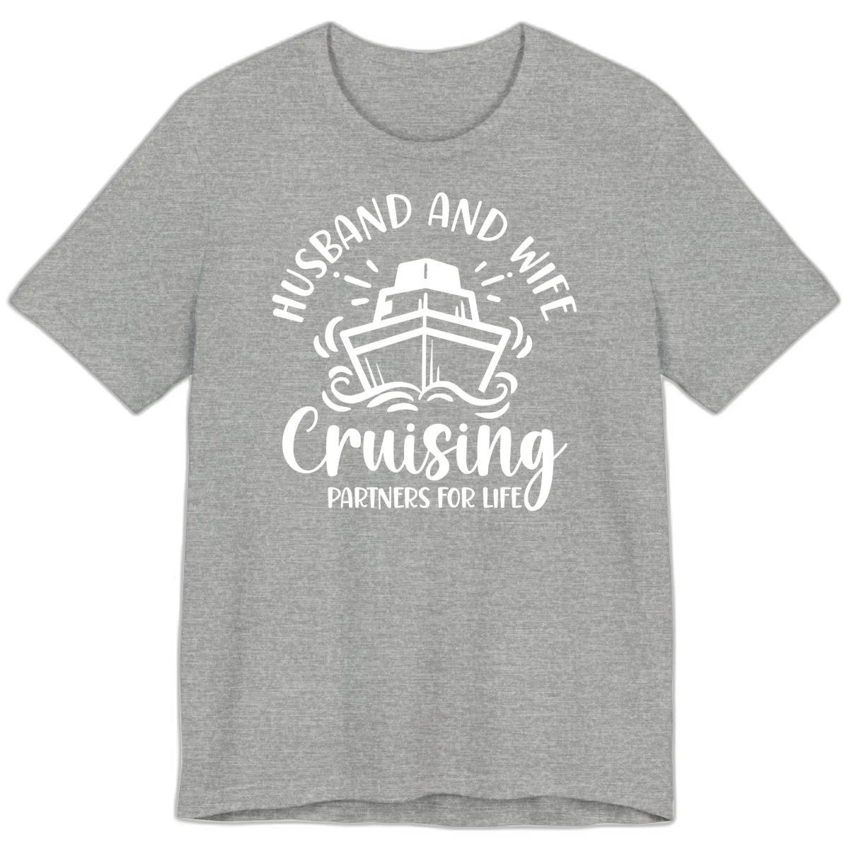 Husband And Wife Cruising Partners Premium T-Shirt in Athletic Heather
