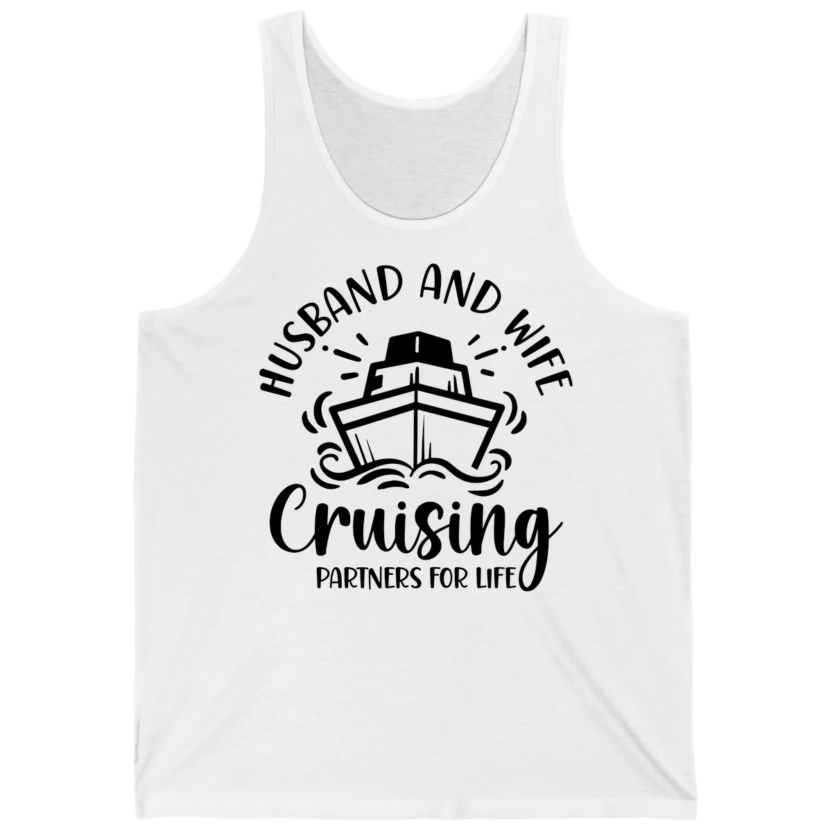 Husband And Wife Cruising Partners Tank in White