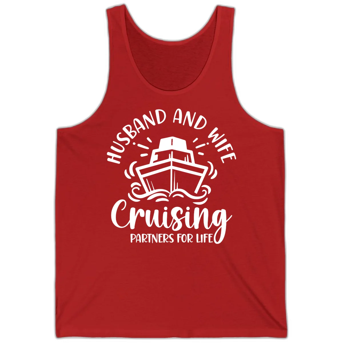 Husband And Wife Cruising Partners Tank in Red