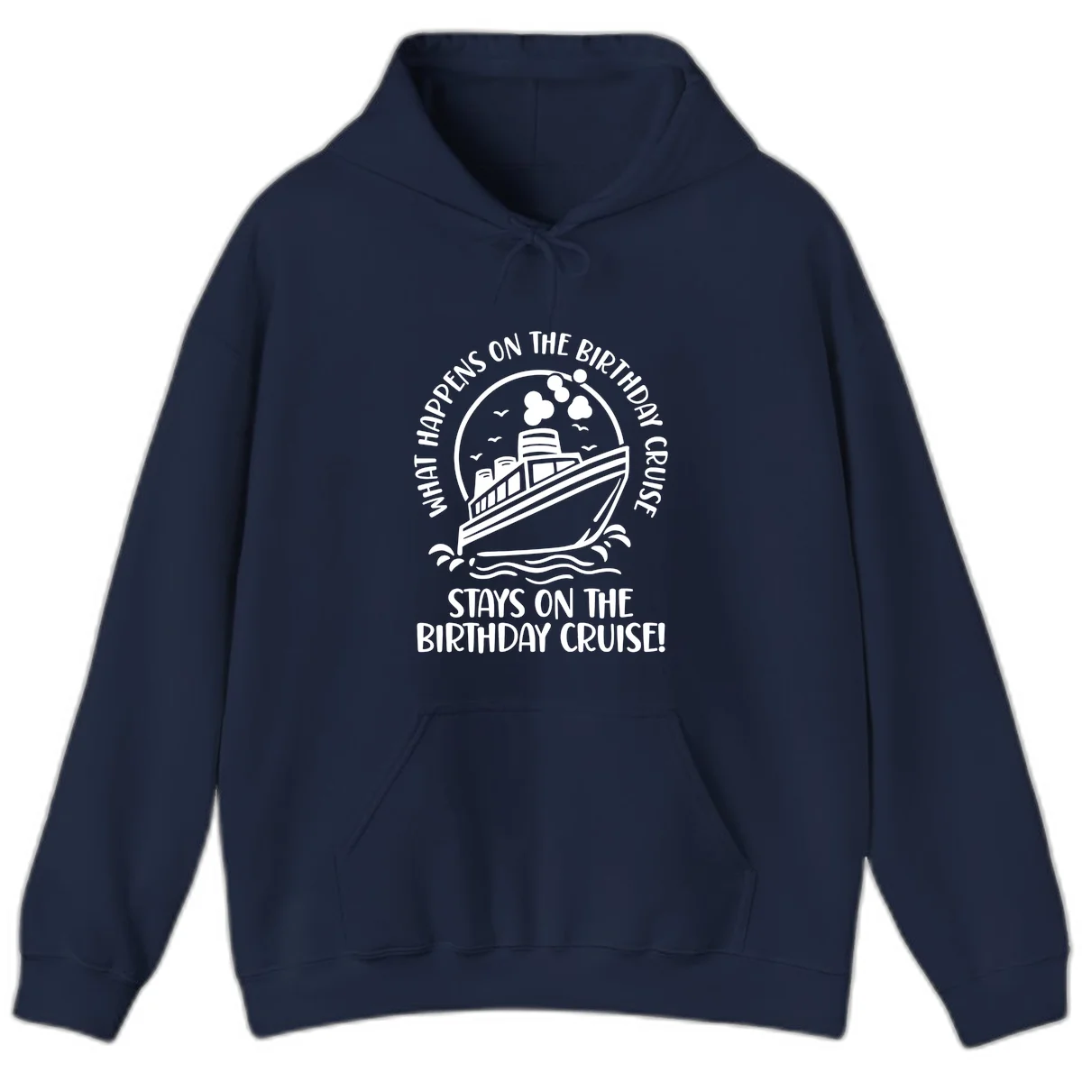 What Happens On The Birthday Cruise Hoodie in Navy