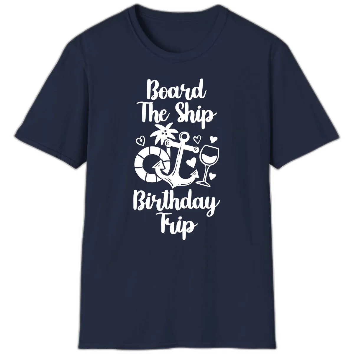 Board The Ship Birthday Trip T-Shirt in Navy