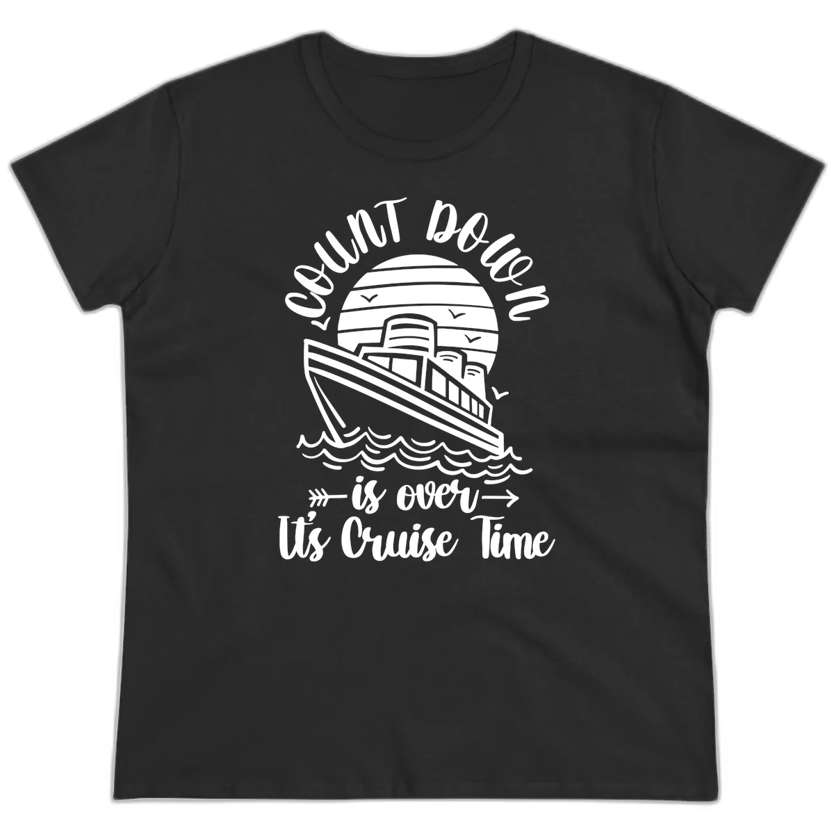 Lobster Do You Want Us Over Cruise Time Ladies Tee in Black