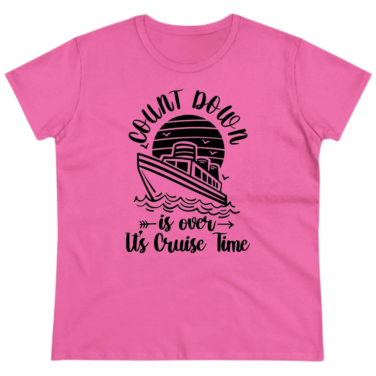 Lobster Do You Want Us Over Cruise Time Ladies Tee in Azalea