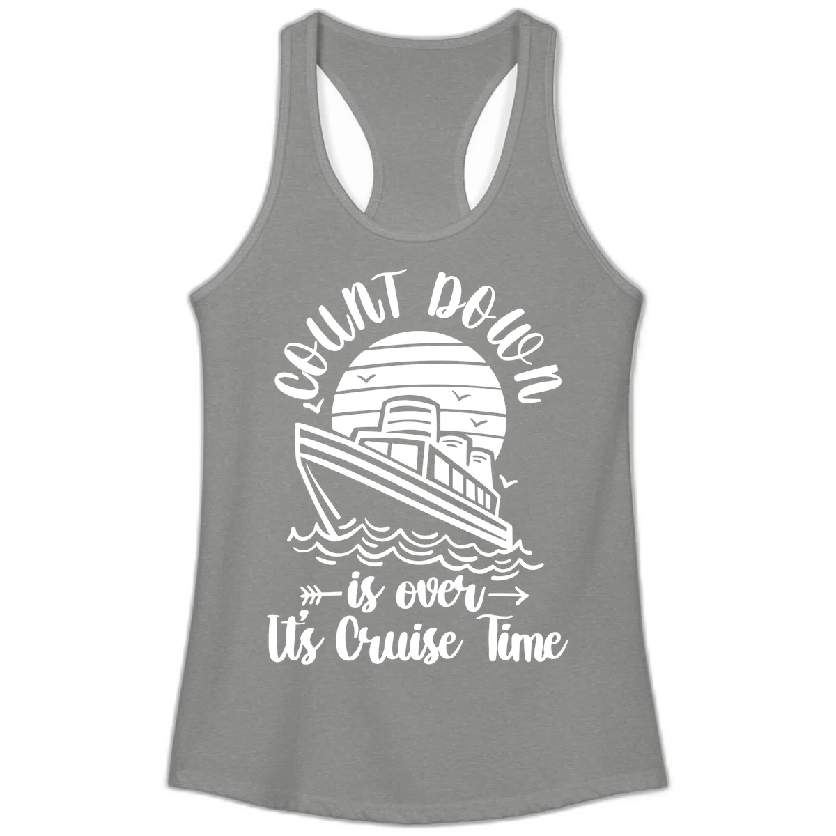 Lobster Do You Want Us Over Cruise Time Ladies Tank in Heather Grey