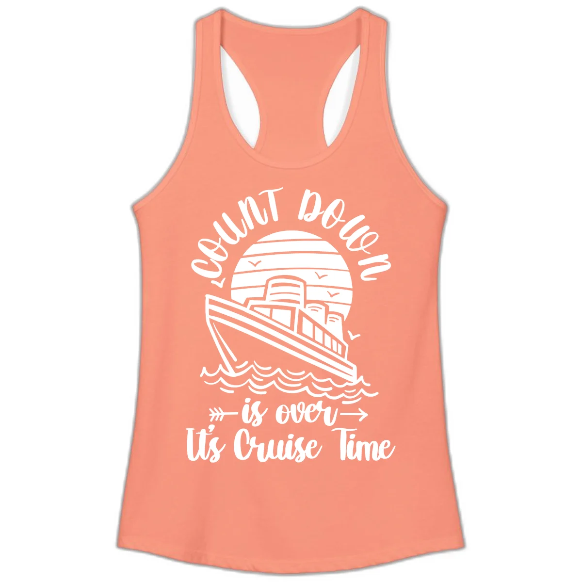 Lobster Do You Want Us Over Cruise Time Ladies Tank in Solid Light Orange