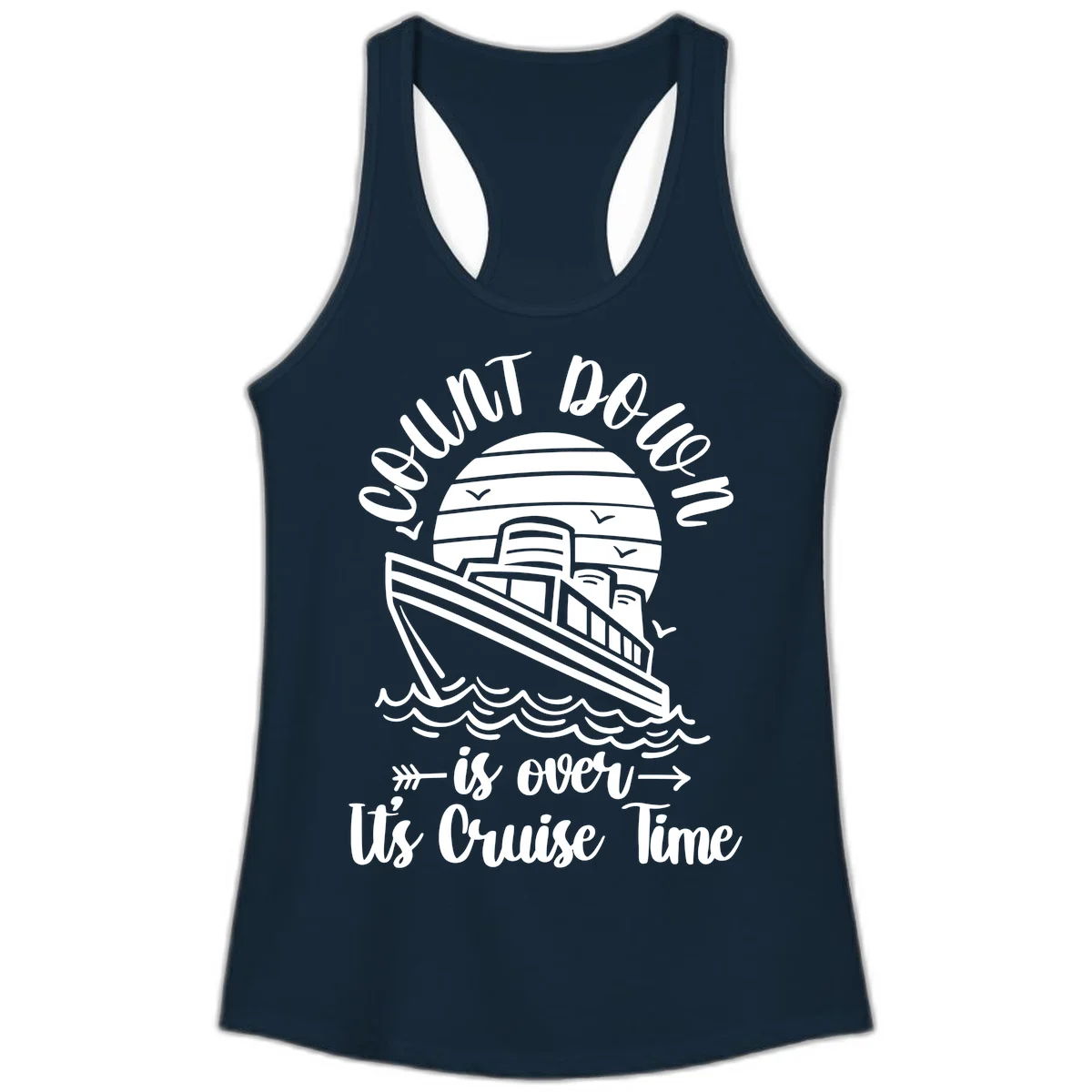 Lobster Do You Want Us Over Cruise Time Ladies Tank in Solid Midnight Navy