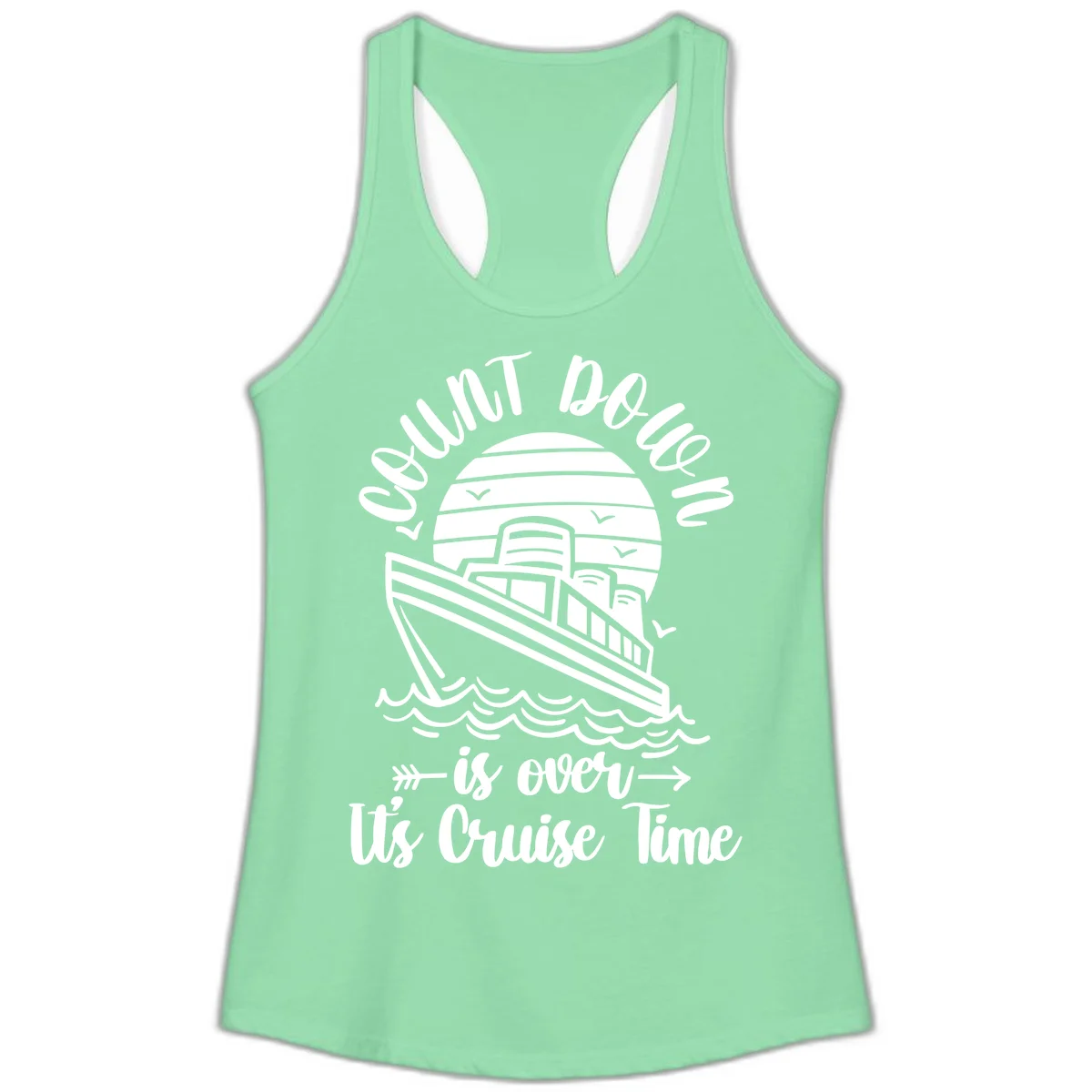 Lobster Do You Want Us Over Cruise Time Ladies Tank in Solid Mint