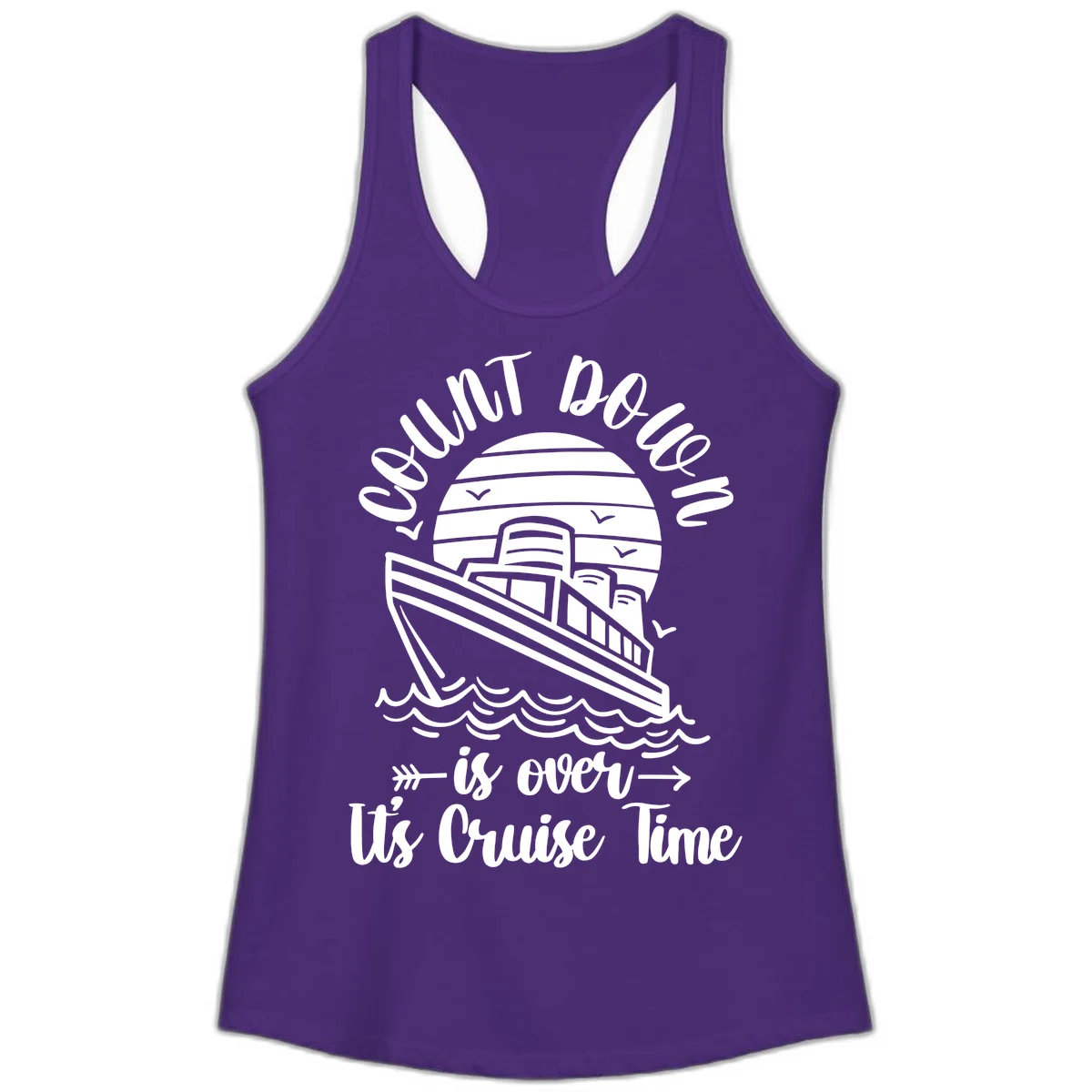 Lobster Do You Want Us Over Cruise Time Ladies Tank in Solid Purple Rush