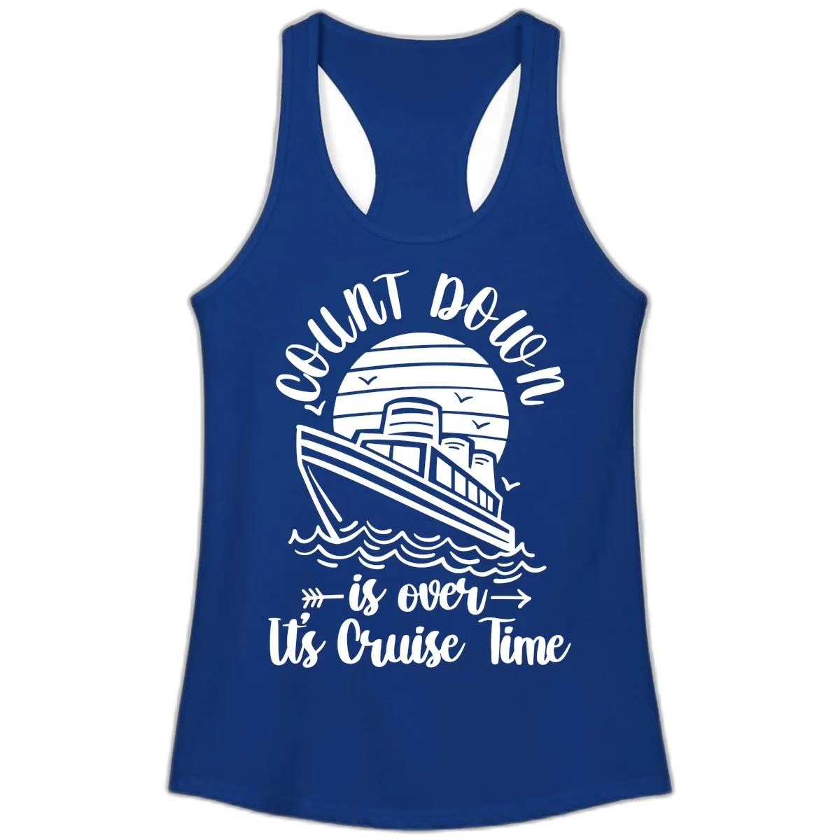 Lobster Do You Want Us Over Cruise Time Ladies Tank in Solid Royal