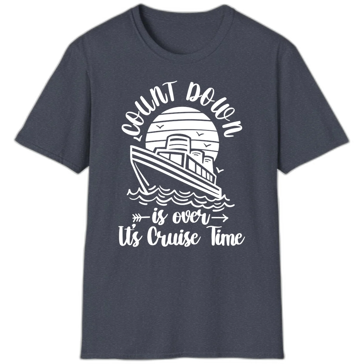Lobster Do You Want Us Over Cruise Time T-Shirt in Heather Navy