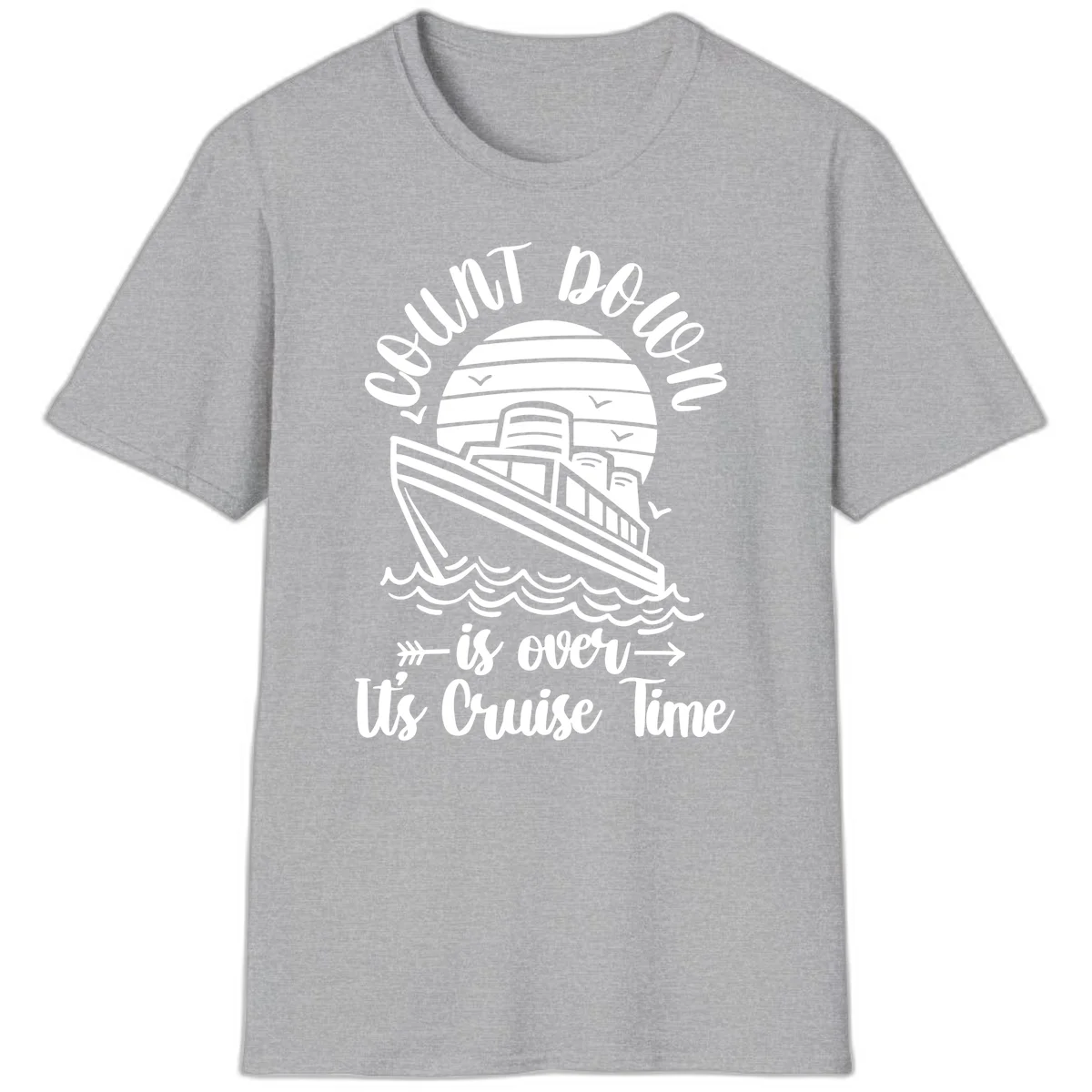 Lobster Do You Want Us Over Cruise Time T-Shirt in Sport Grey