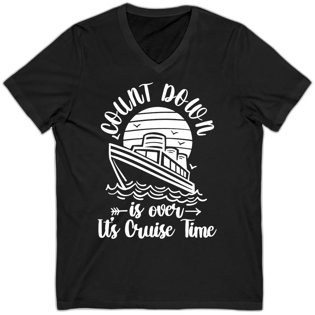 Lobster Do You Want Us Over Cruise Time V-Neck in Black