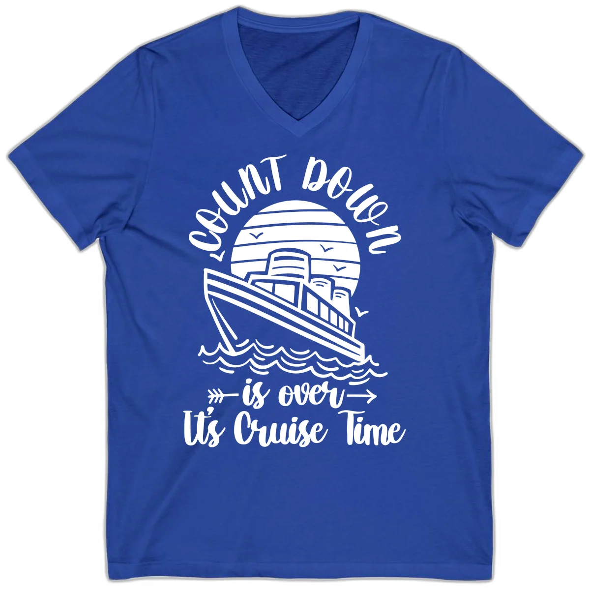Lobster Do You Want Us Over Cruise Time V-Neck in True Royal