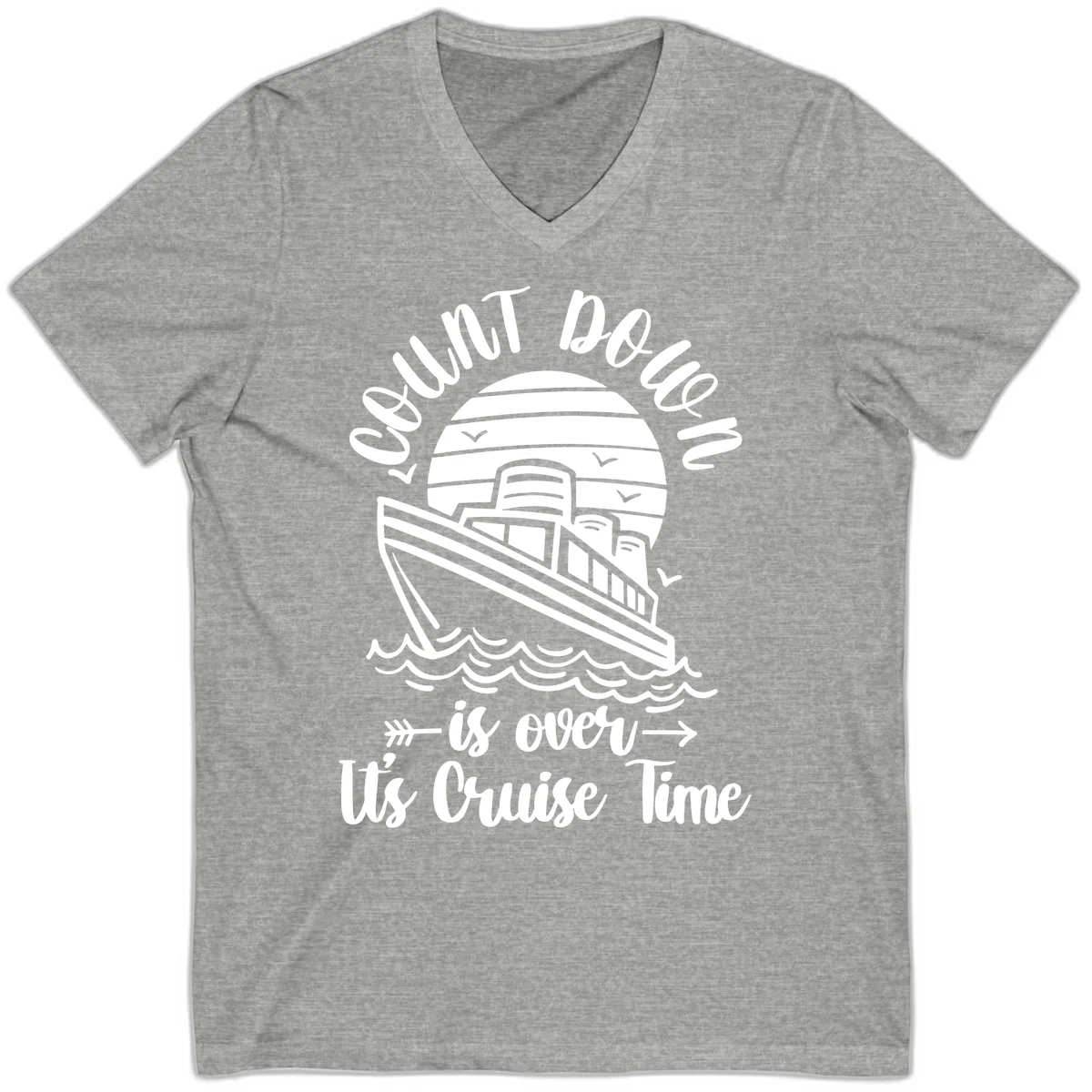 Lobster Do You Want Us Over Cruise Time V-Neck in Athletic Heather