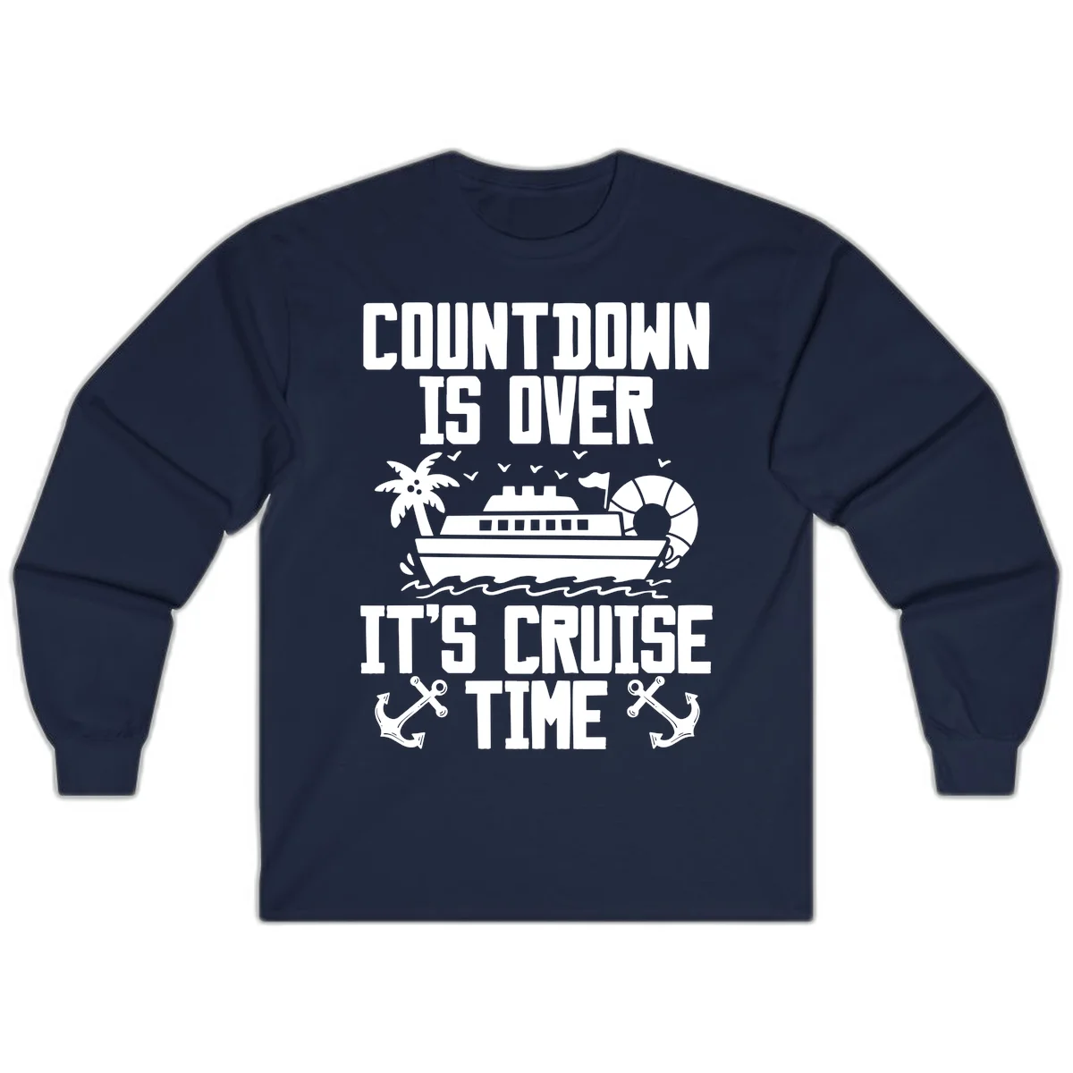 Countdown Is Over It's Cruise Time Long Sleeve in Navy