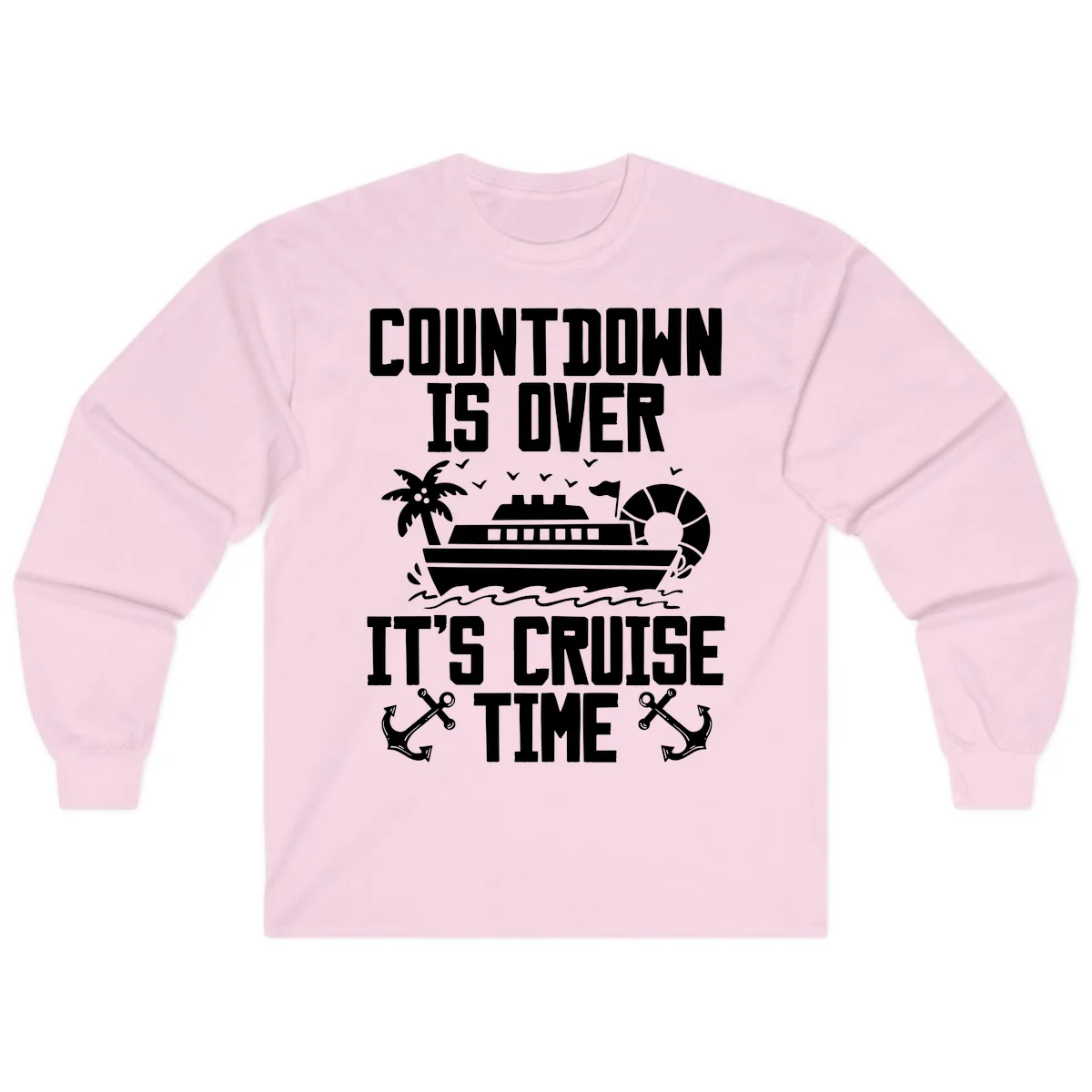 Countdown Is Over It's Cruise Time Long Sleeve in Light Pink