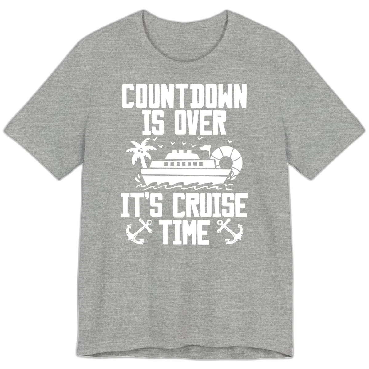 Countdown Is Over It's Cruise Time Premium T-Shirt in Athletic Heather