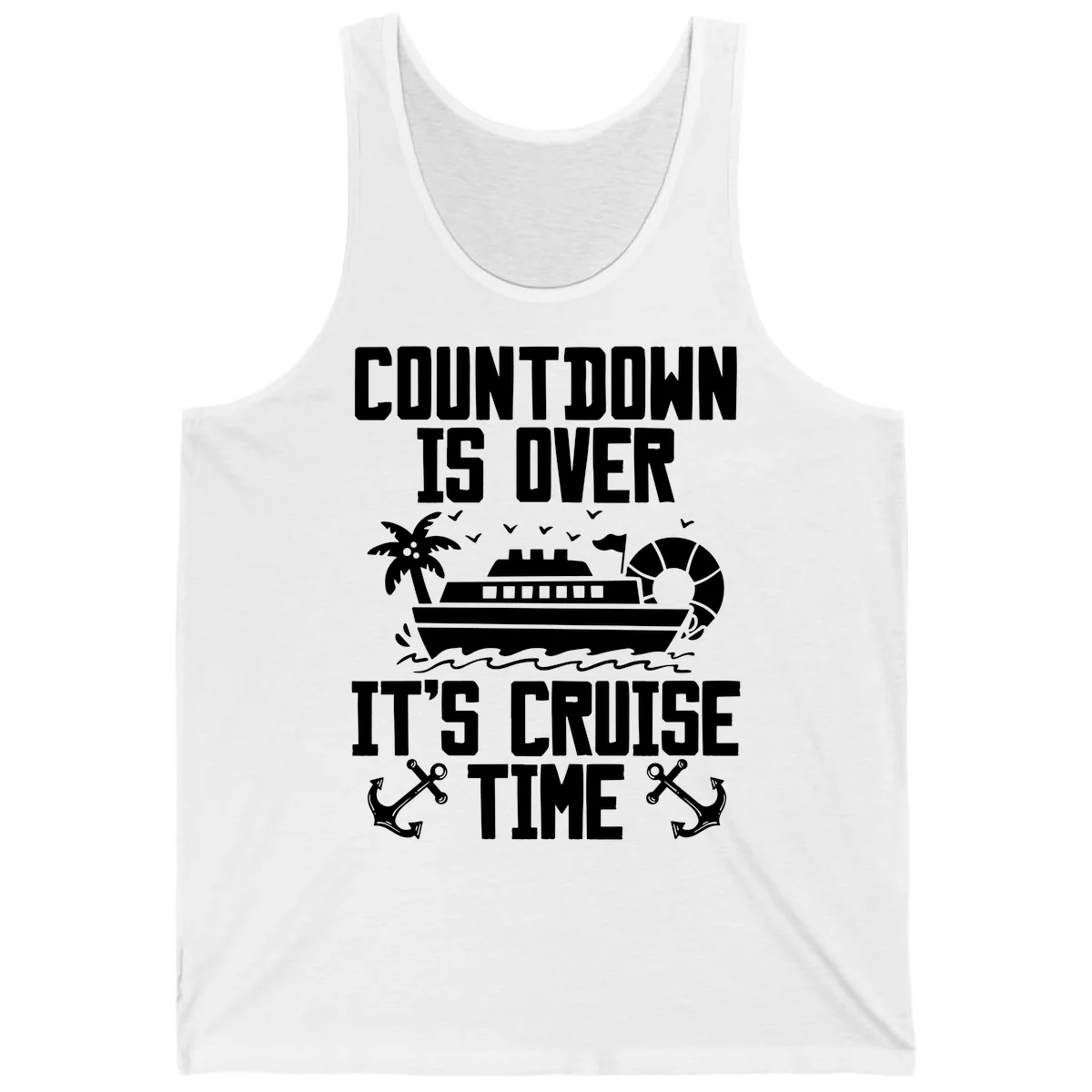Countdown Is Over It's Cruise Time Tank in White