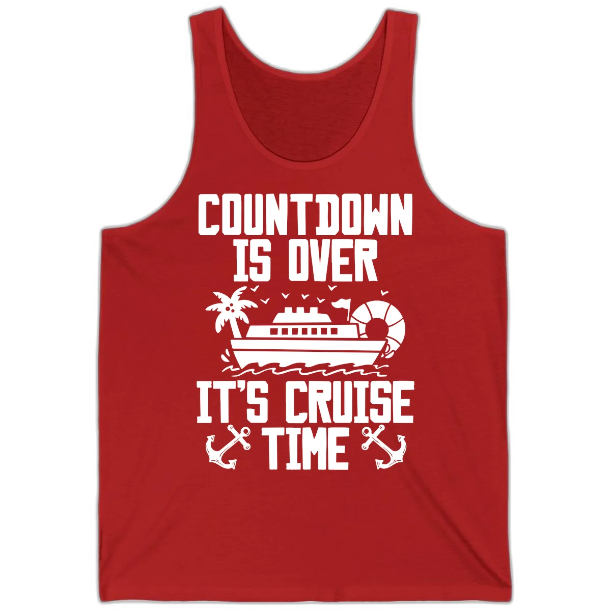 Countdown Is Over It's Cruise Time Tank in Red