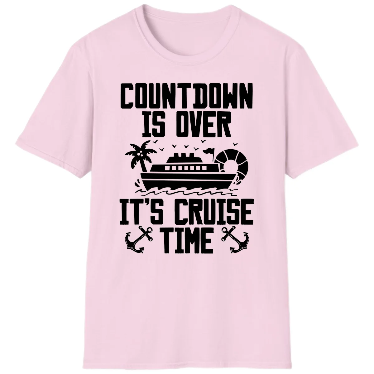 Countdown Is Over It's Cruise Time T-Shirt in Light Pink