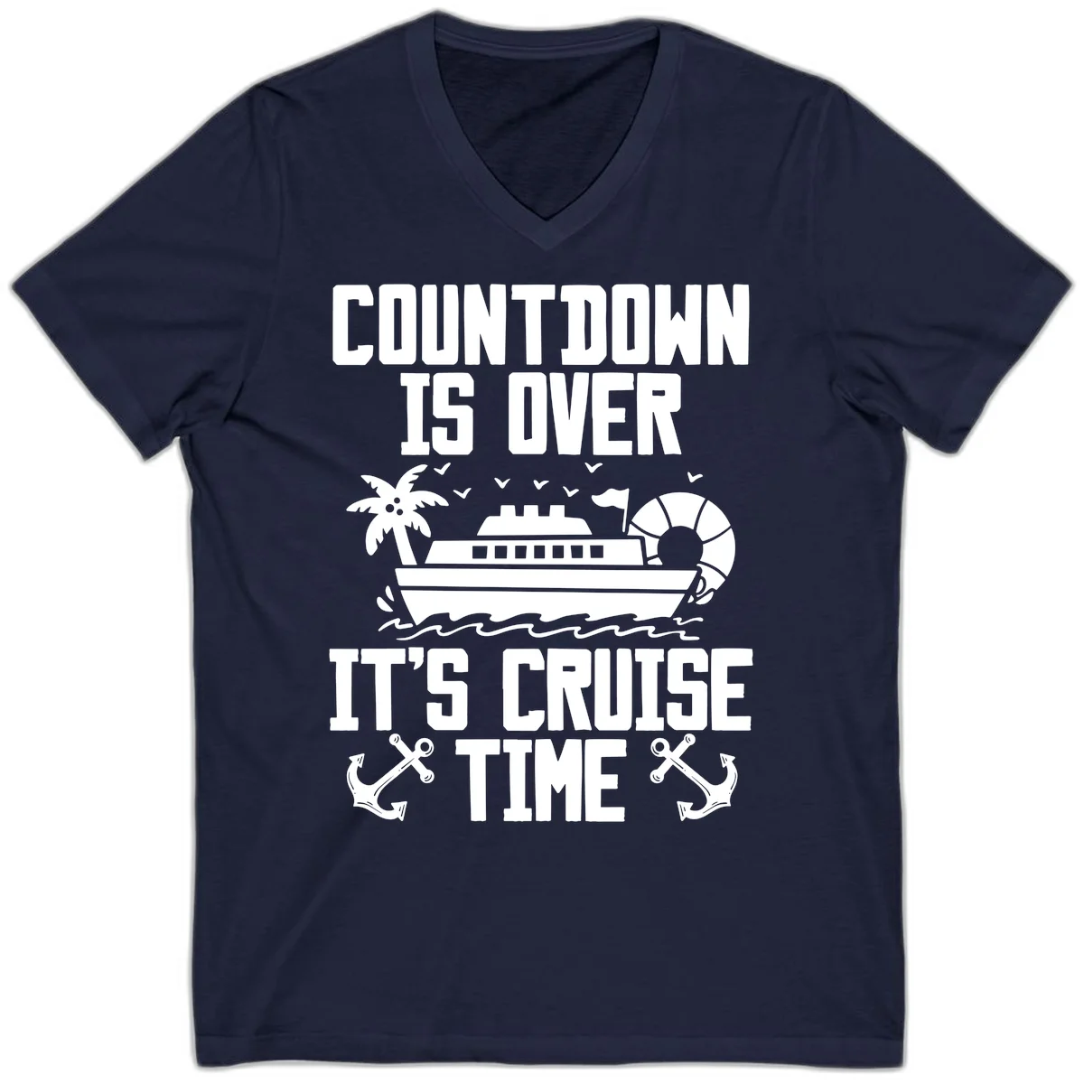 Countdown Is Over It's Cruise Time V-Neck in Navy