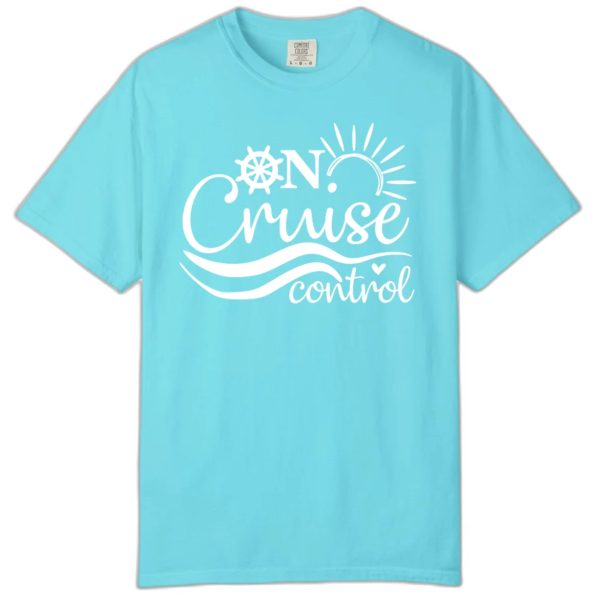 On Cruise Control Comfort Colors T-Shirt in Lagoon Blue
